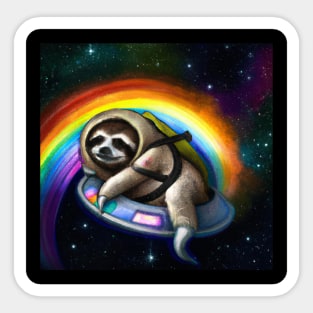 Rainbow Space Sloth Sticker